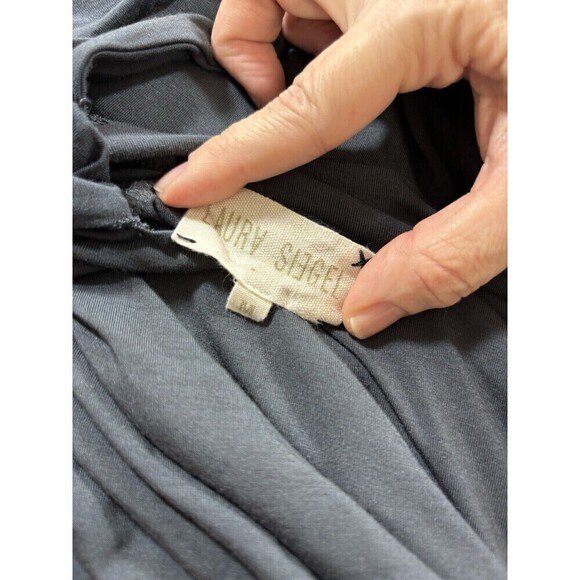 Laura Siegel Anthropologie Asymmetrical Dress Grey Medium Off Shoulder - Picture 5 of 12